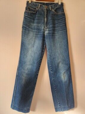 Vintage 70s Fancy Ass High Rise Western Wing Pocket Jeans Made in Canada Size 27